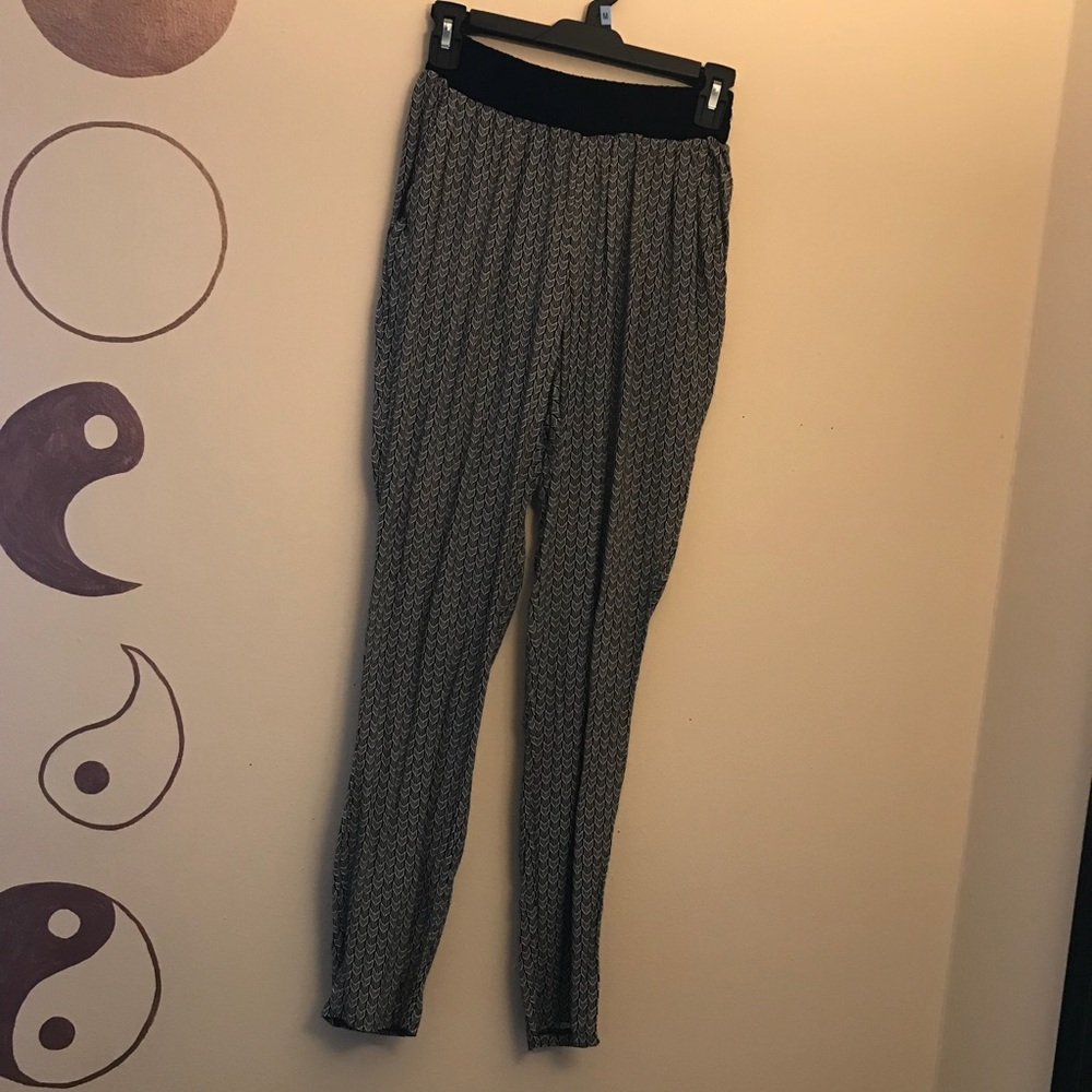 Black and White Jogger Pants